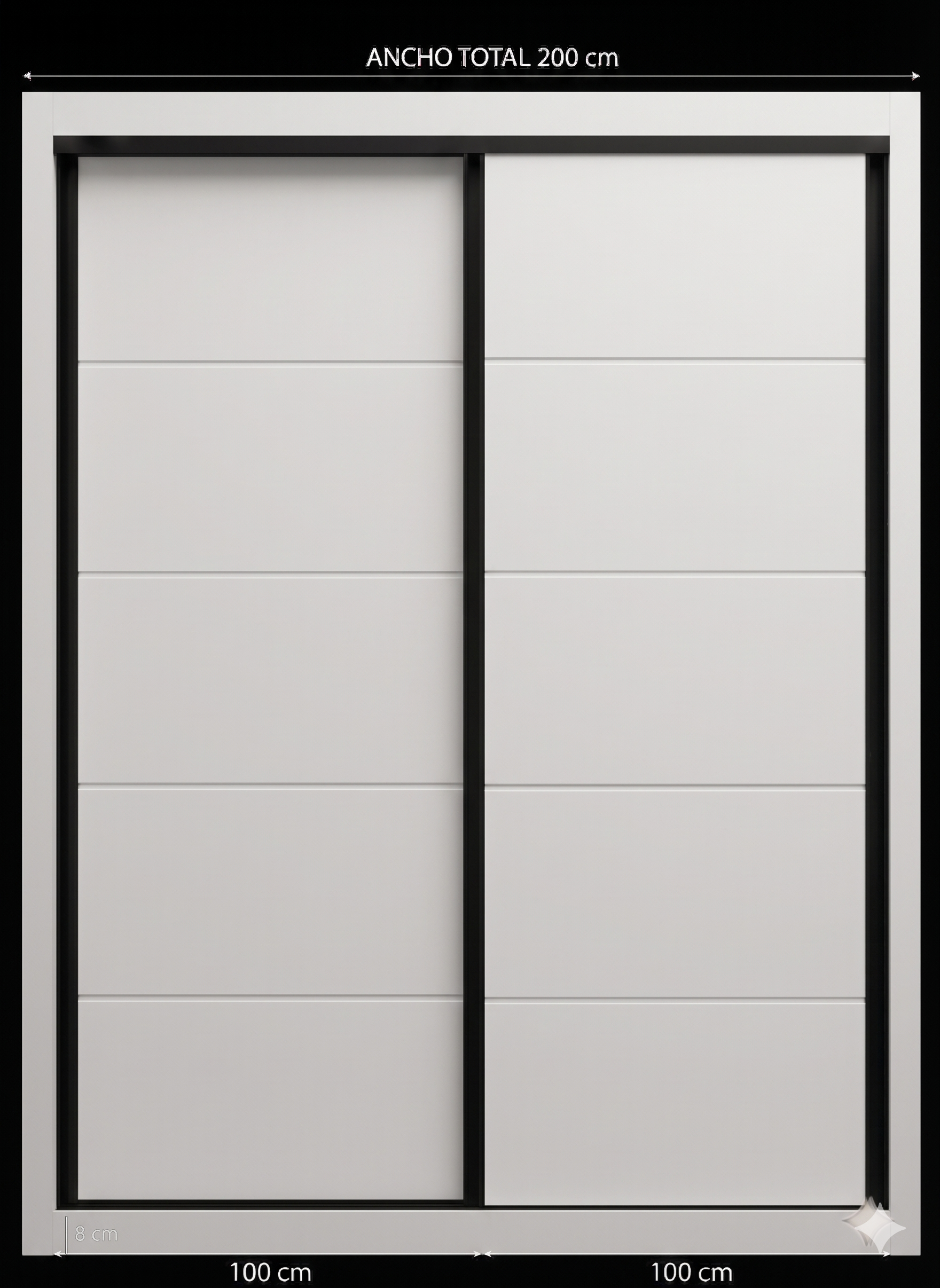 Puerta corredera Blanco / Espejo