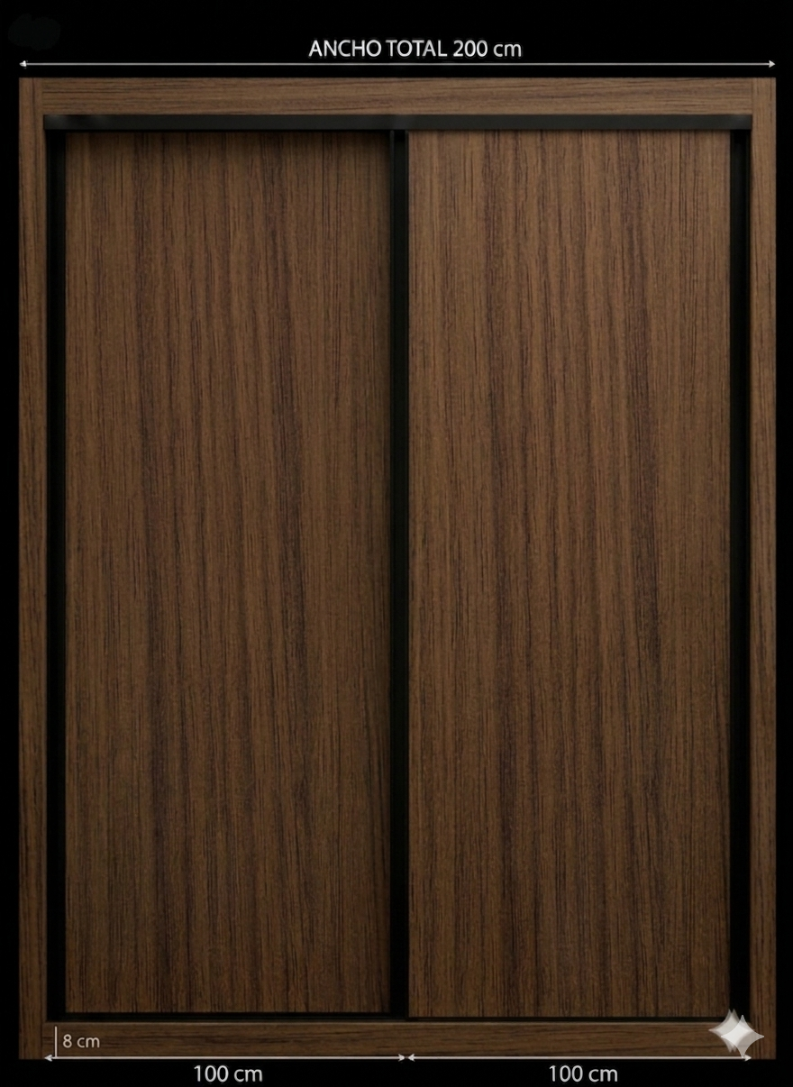Puerta corredera Nogal Caneleto